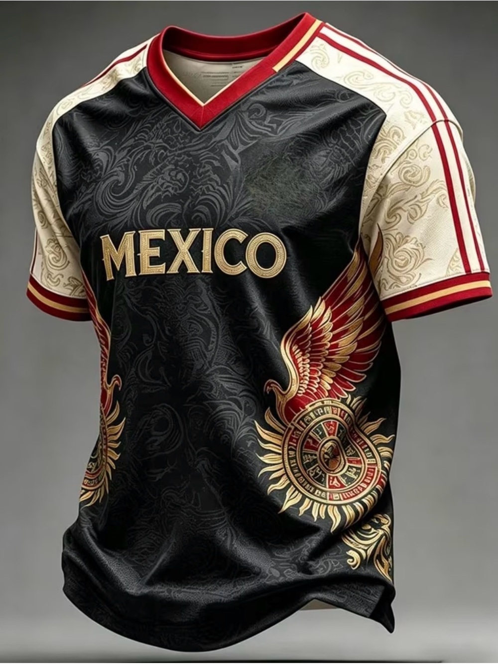 Mexico Embroidered Graphic V-Neck Shirt - Pre-order
